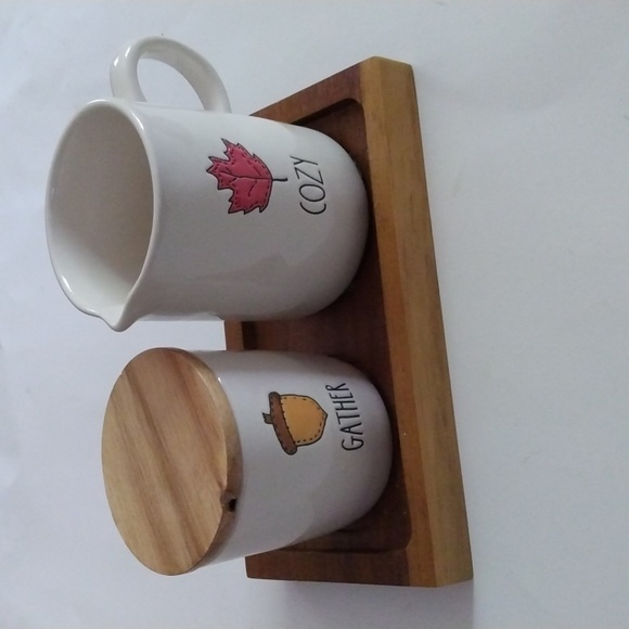 Rae Dunn GATHER COZY Sugar and Creamer Set - Picture 1 of 7